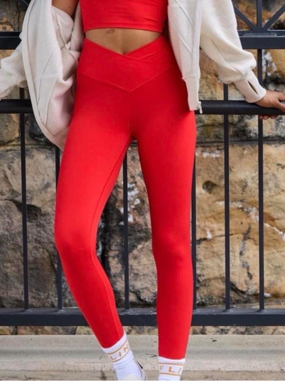 OFFLINE By Aerie Real Me High
Waisted Crossover Legging in Red